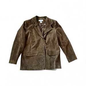 Vintage Real Comfort Brown Suede Leather Jacket Size Medium EUC
